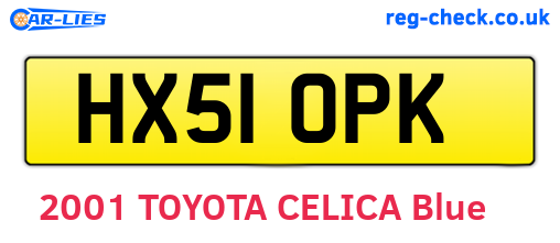 HX51OPK are the vehicle registration plates.