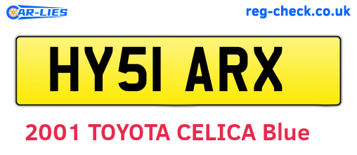 HY51ARX are the vehicle registration plates.