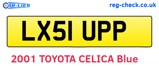 LX51UPP are the vehicle registration plates.