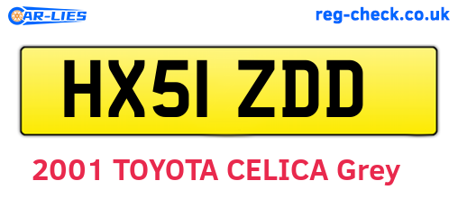 HX51ZDD are the vehicle registration plates.