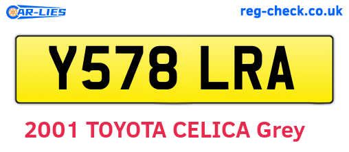 Y578LRA are the vehicle registration plates.