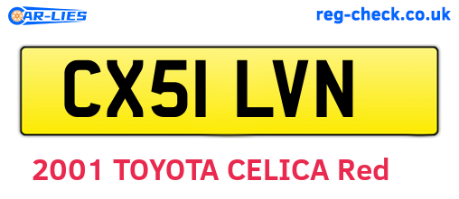 CX51LVN are the vehicle registration plates.