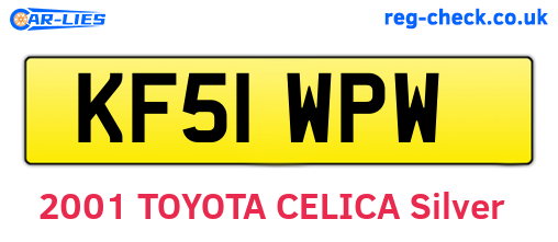 KF51WPW are the vehicle registration plates.