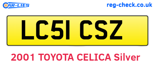 LC51CSZ are the vehicle registration plates.
