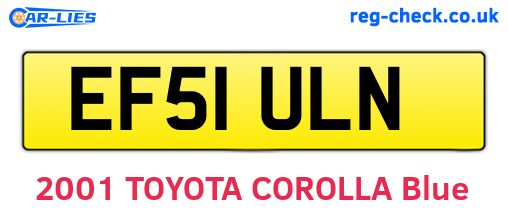 EF51ULN are the vehicle registration plates.