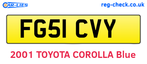 FG51CVY are the vehicle registration plates.