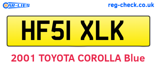 HF51XLK are the vehicle registration plates.