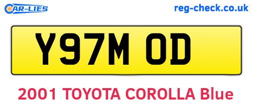 Y97MOD are the vehicle registration plates.