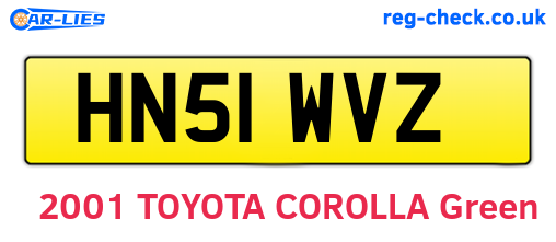 HN51WVZ are the vehicle registration plates.
