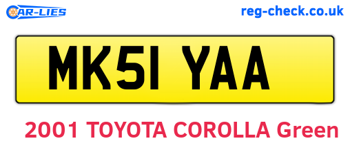 MK51YAA are the vehicle registration plates.