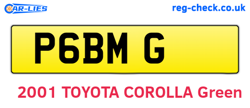 P6BMG are the vehicle registration plates.