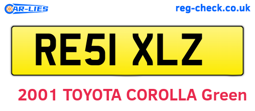 RE51XLZ are the vehicle registration plates.