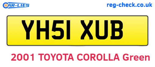 YH51XUB are the vehicle registration plates.