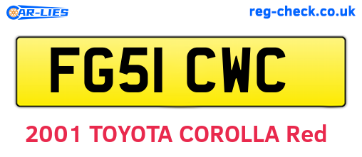 FG51CWC are the vehicle registration plates.
