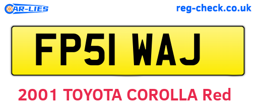 FP51WAJ are the vehicle registration plates.