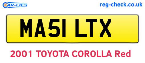 MA51LTX are the vehicle registration plates.