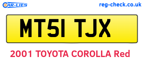 MT51TJX are the vehicle registration plates.