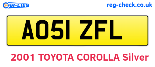 AO51ZFL are the vehicle registration plates.