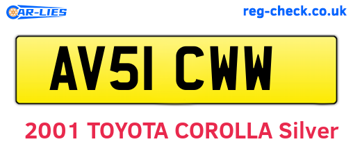 AV51CWW are the vehicle registration plates.