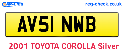 AV51NWB are the vehicle registration plates.