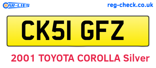 CK51GFZ are the vehicle registration plates.