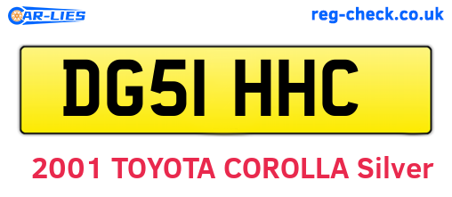 DG51HHC are the vehicle registration plates.
