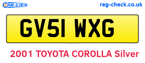 GV51WXG are the vehicle registration plates.