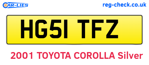 HG51TFZ are the vehicle registration plates.
