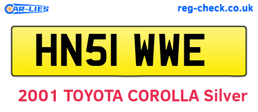 HN51WWE are the vehicle registration plates.
