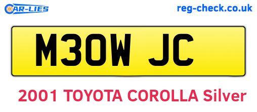 M30WJC are the vehicle registration plates.