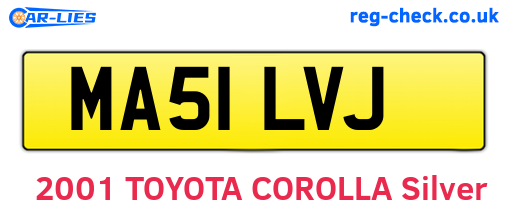 MA51LVJ are the vehicle registration plates.