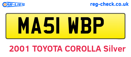 MA51WBP are the vehicle registration plates.