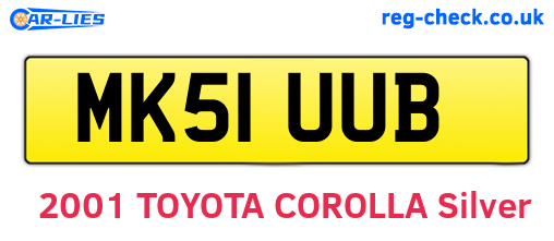 MK51UUB are the vehicle registration plates.