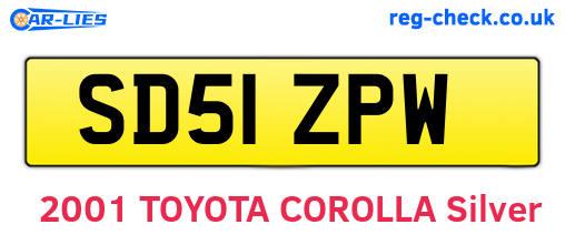 SD51ZPW are the vehicle registration plates.