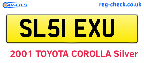SL51EXU are the vehicle registration plates.