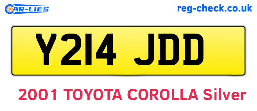 Y214JDD are the vehicle registration plates.