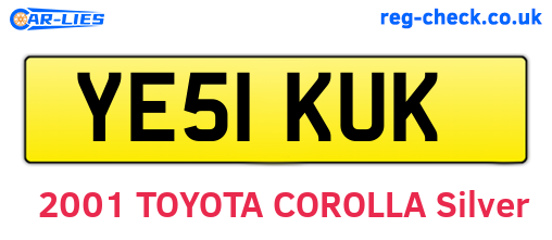 YE51KUK are the vehicle registration plates.