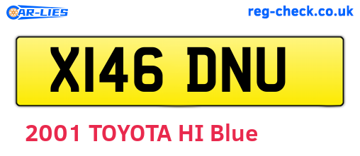 X146DNU are the vehicle registration plates.