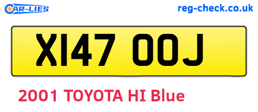 X147OOJ are the vehicle registration plates.