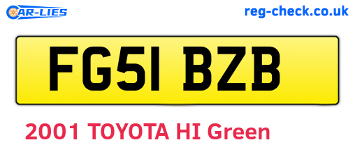 FG51BZB are the vehicle registration plates.