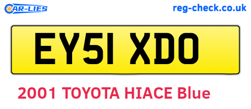 EY51XDO are the vehicle registration plates.