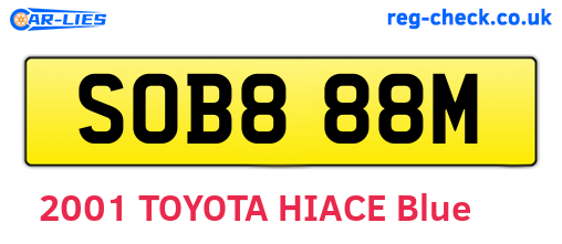 SOB888M are the vehicle registration plates.