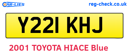 Y221KHJ are the vehicle registration plates.