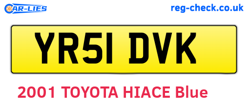 YR51DVK are the vehicle registration plates.