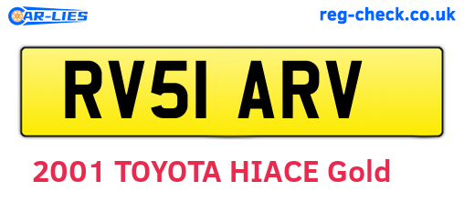 RV51ARV are the vehicle registration plates.