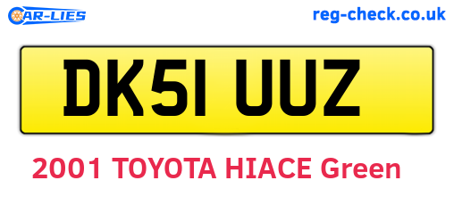 DK51UUZ are the vehicle registration plates.