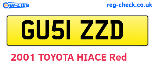 GU51ZZD are the vehicle registration plates.