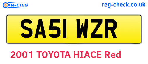 SA51WZR are the vehicle registration plates.