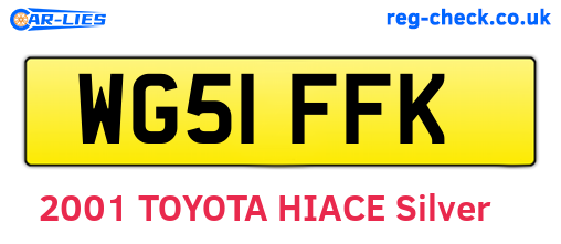 WG51FFK are the vehicle registration plates.