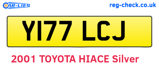 Y177LCJ are the vehicle registration plates.